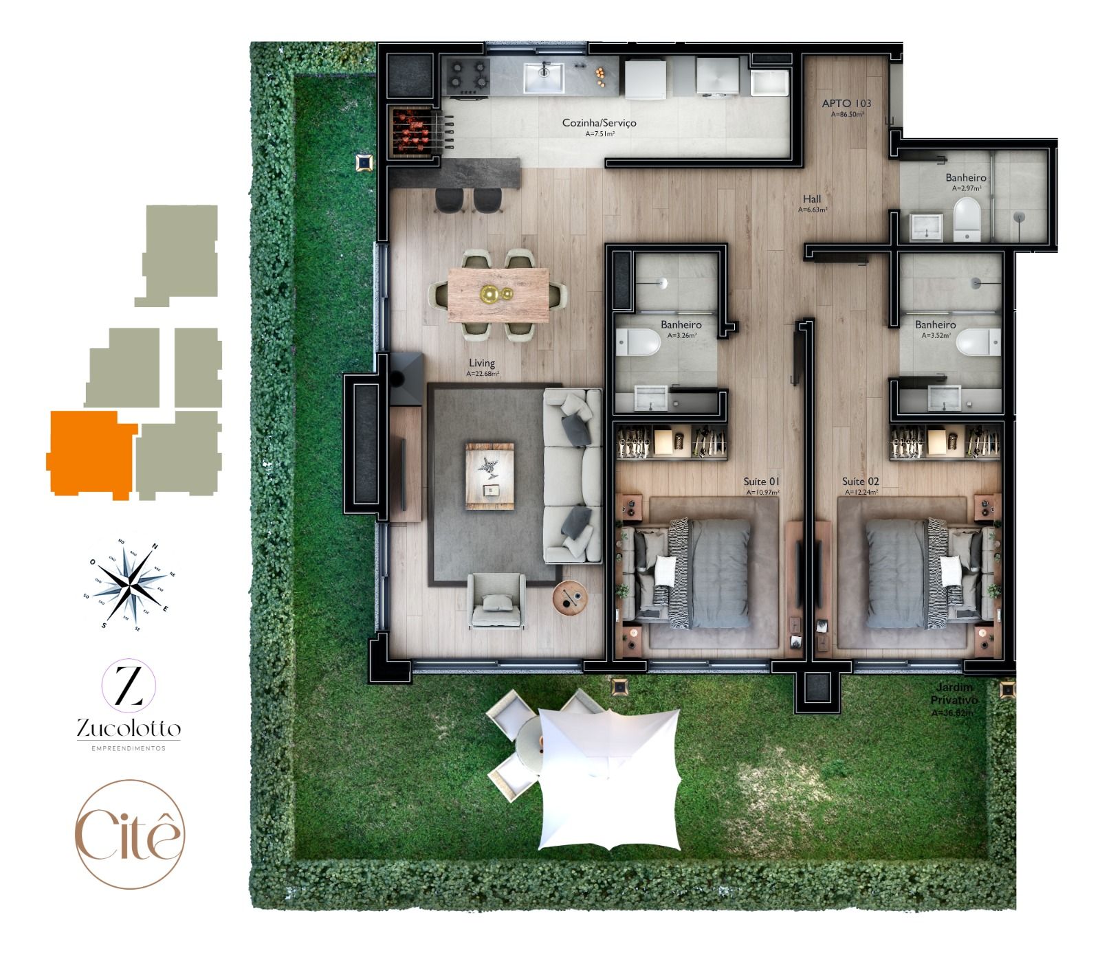 Cobertura sendo 2 suítes para venda no bairro Carniel em Gramado