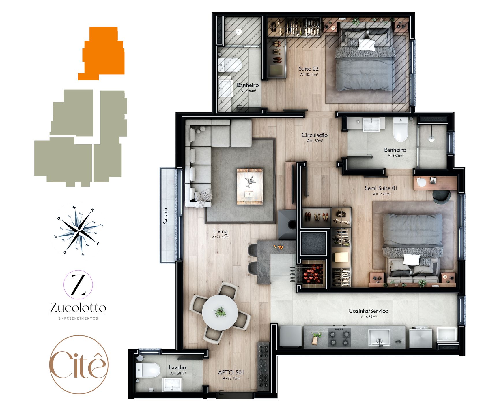 Cobertura sendo 2 suítes para venda no bairro Carniel em Gramado