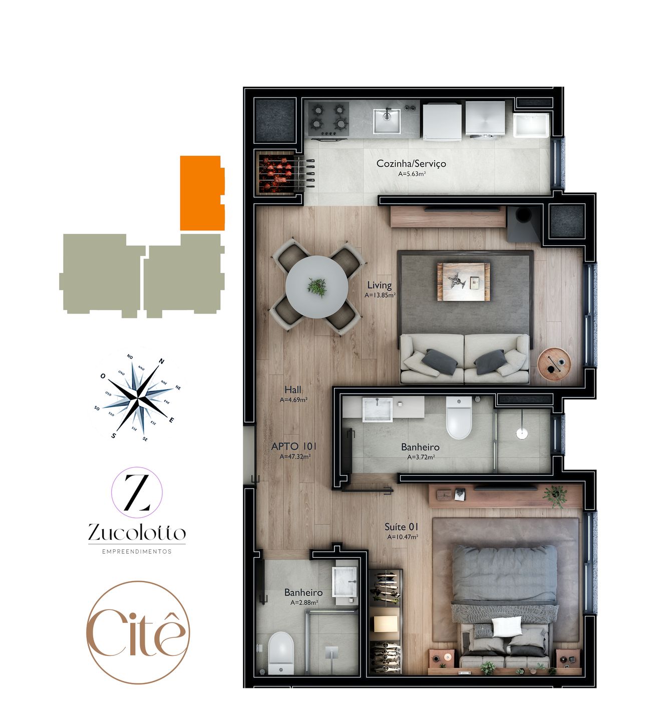 Cobertura sendo 2 suítes para venda no bairro Carniel em Gramado