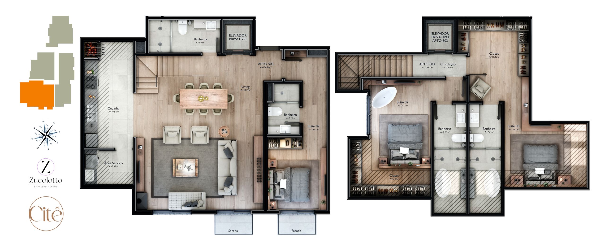 Cobertura sendo 2 suítes para venda no bairro Carniel em Gramado