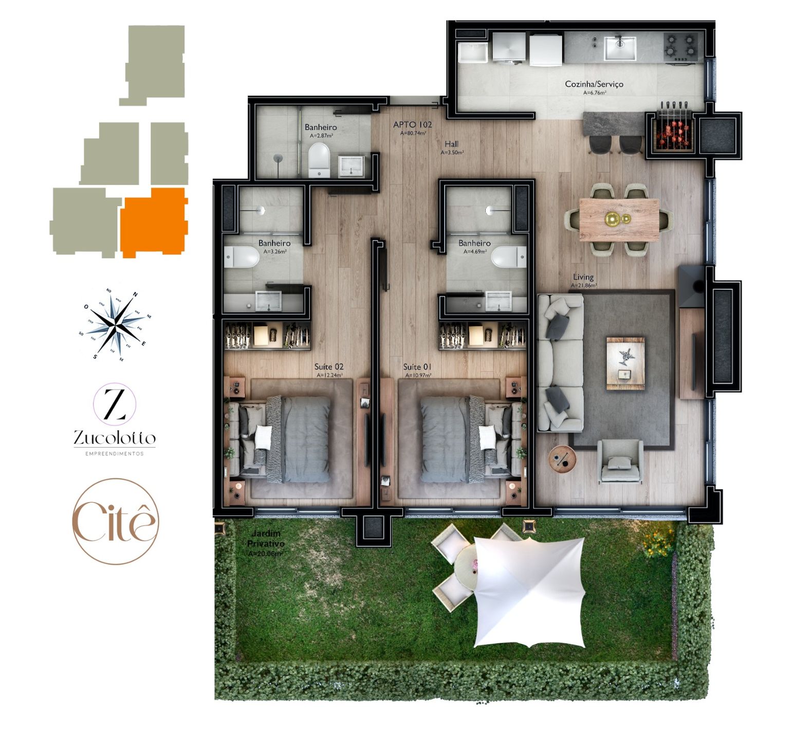 Cobertura sendo 2 suítes para venda no bairro Carniel em Gramado