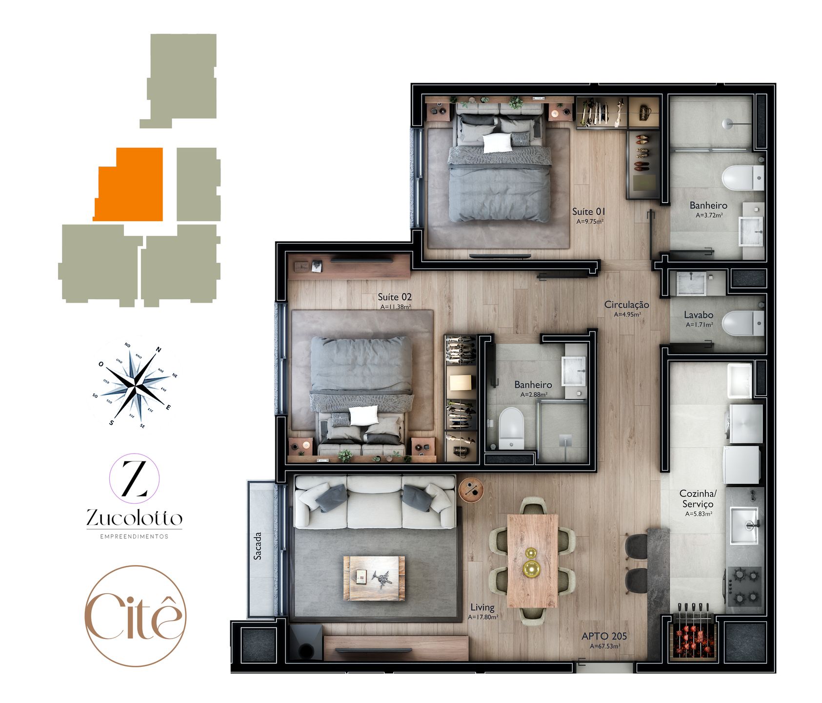 Cobertura sendo 2 suítes para venda no bairro Carniel em Gramado