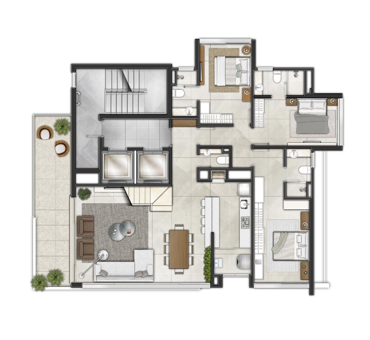 Cobertura 3 quartos sendo 3 suítes para venda no bairro Praia Grande em Torres