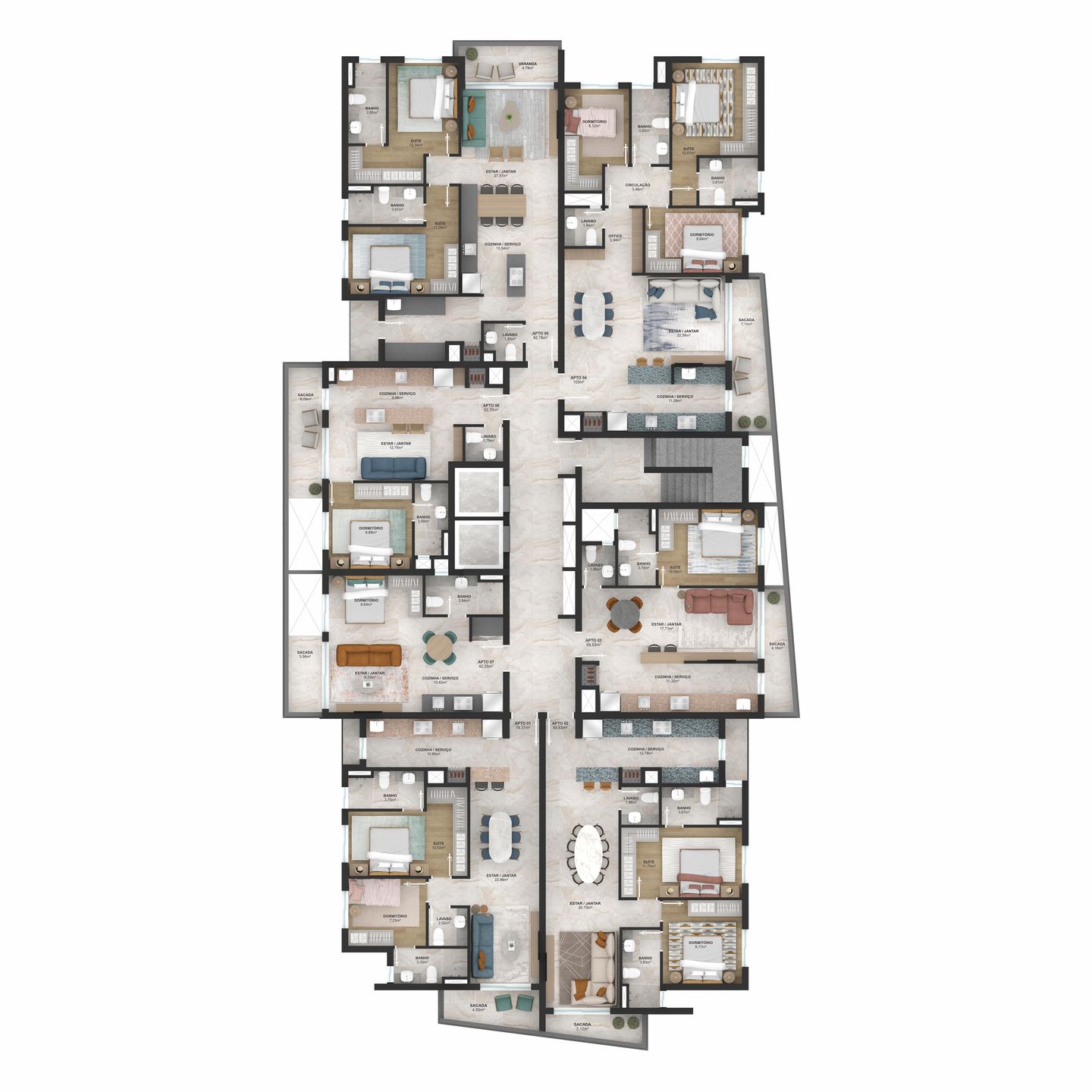 Apartamento 2 quartos sendo 2 suítes para venda no bairro Centro  em Bento Gonçalves