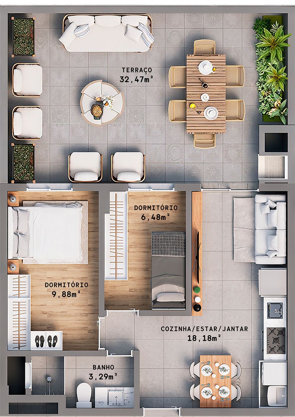 Apartamento 2 quartos sendo 1 suíte para venda no bairro Progresso  em Bento Gonçalves