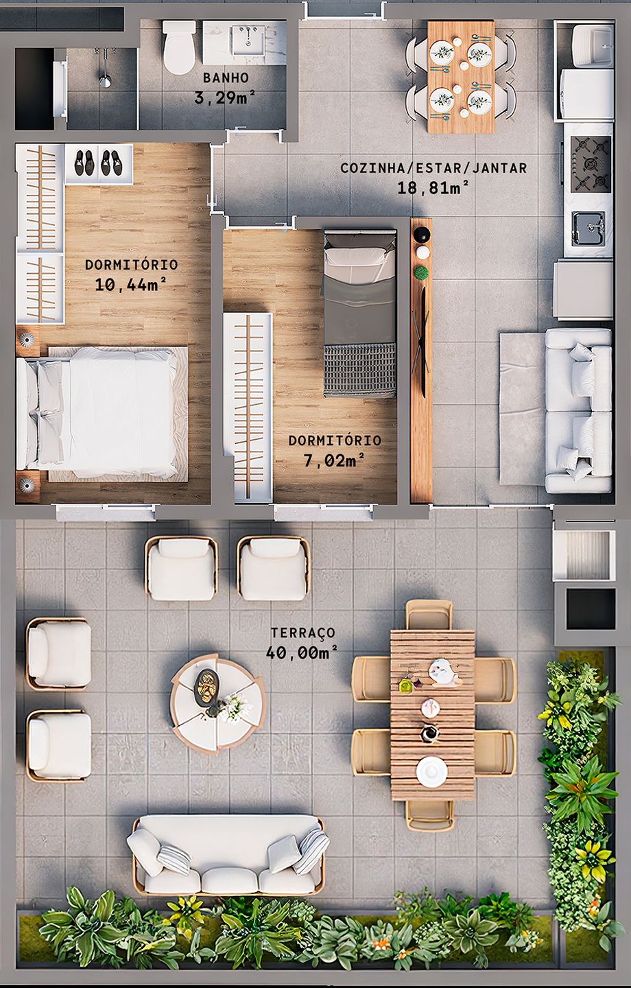 Apartamento 2 quartos sendo 1 suíte para venda no bairro Progresso  em Bento Gonçalves