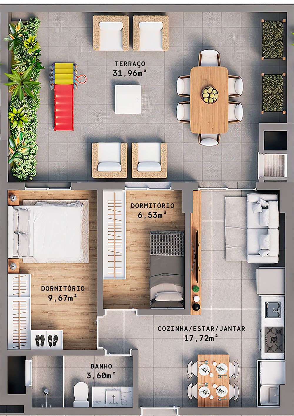 Apartamento 2 quartos sendo 1 suíte para venda no bairro Progresso  em Bento Gonçalves