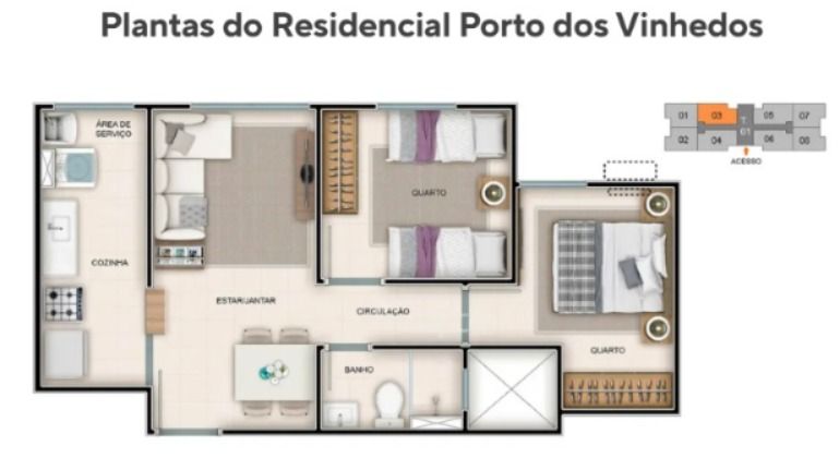 Apartamento 2 quartos para venda no bairro Panazzolo em Caxias do Sul