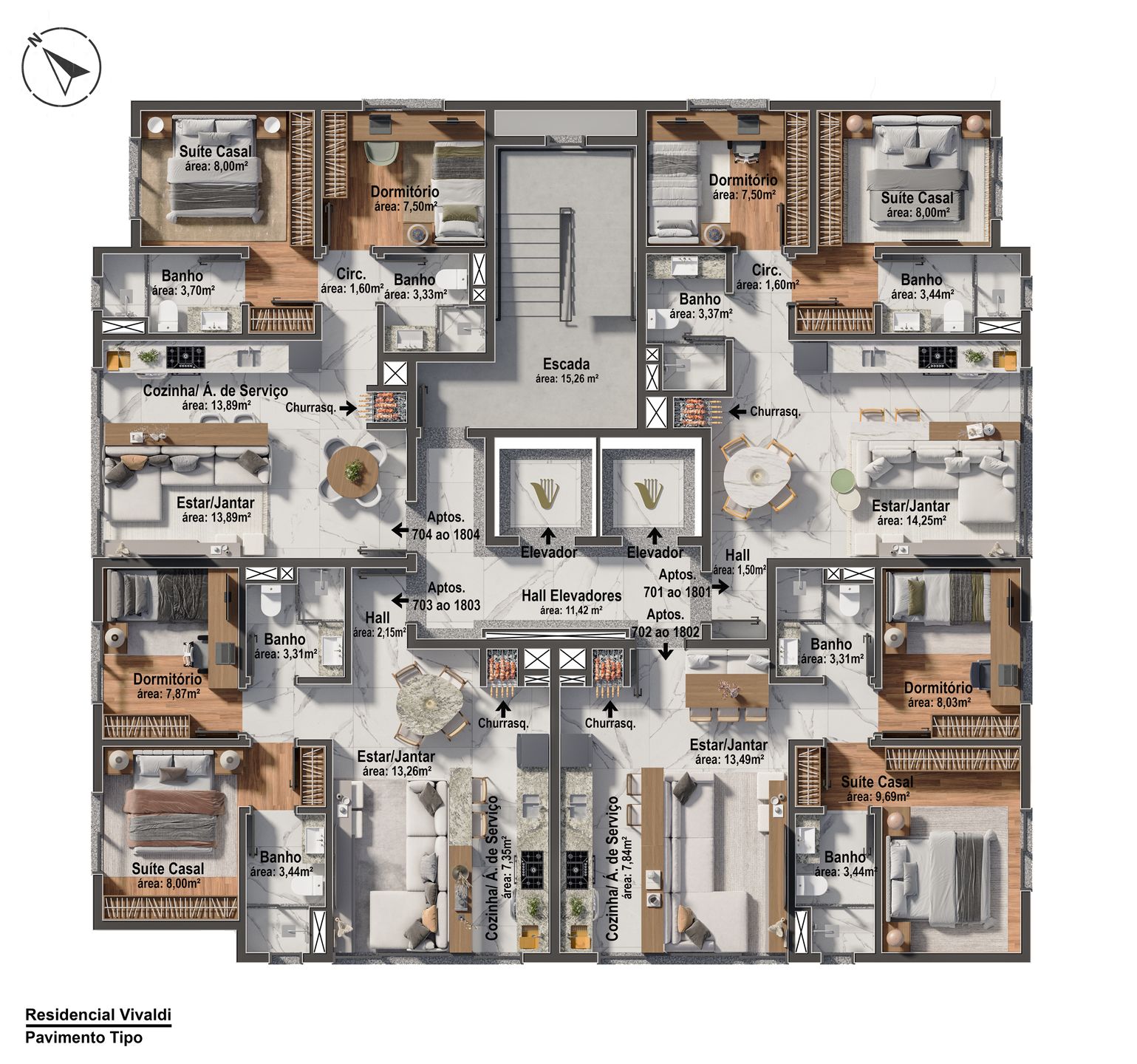Apartamento 1 quarto sendo 1 suíte para venda no bairro Petrópolis em Passo Fundo