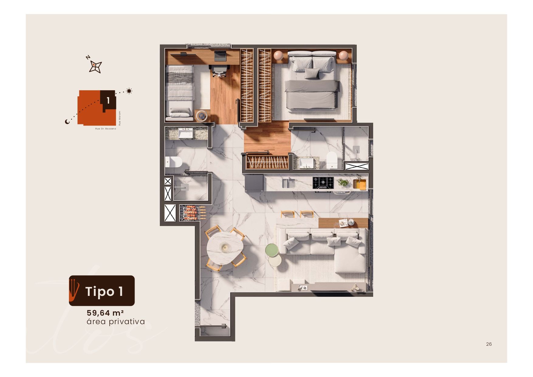 Apartamento 1 quarto sendo 1 suíte para venda no bairro Petrópolis em Passo Fundo