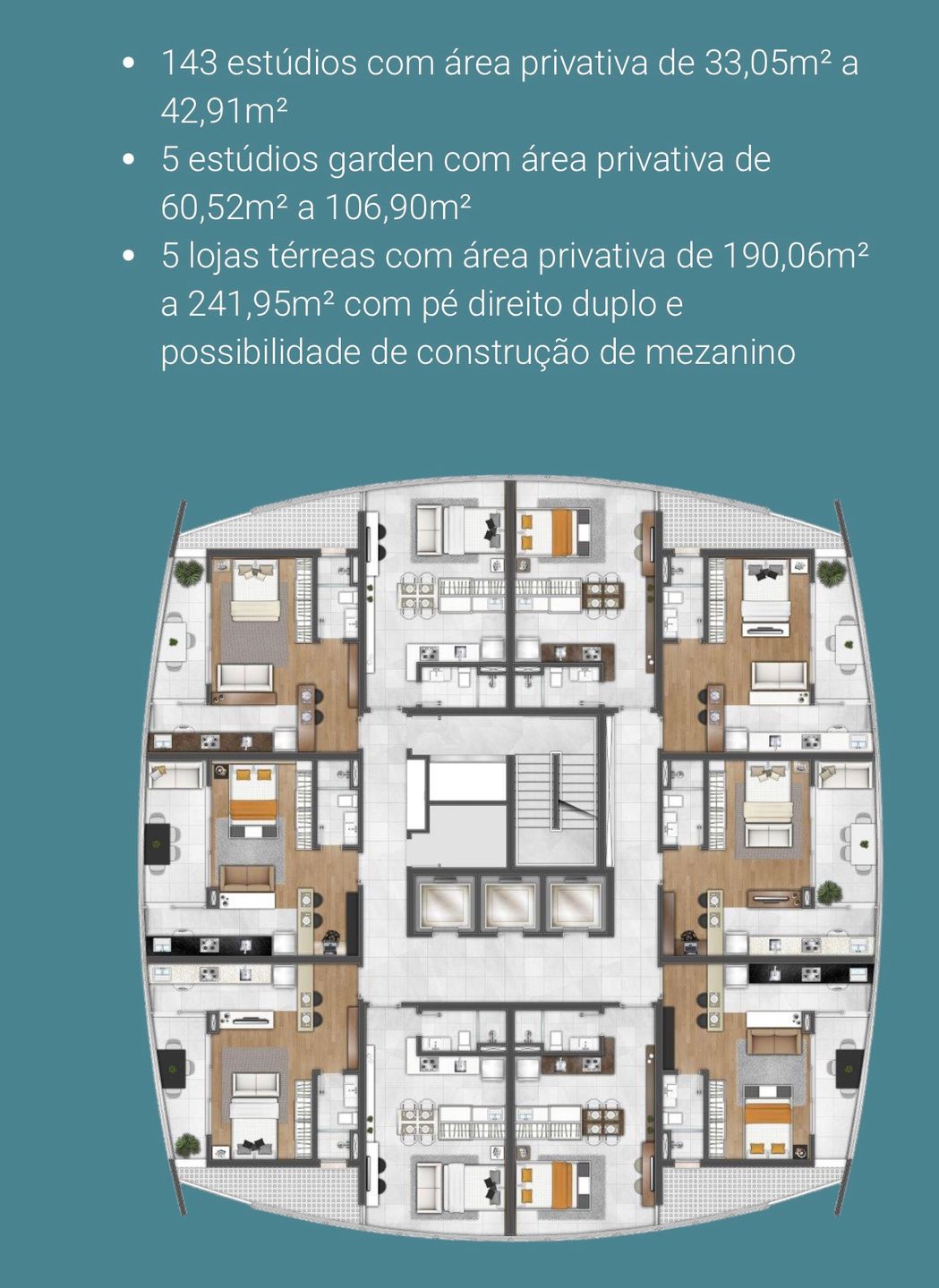 Studio 1 quarto para venda no bairro Centro em Caxias do Sul