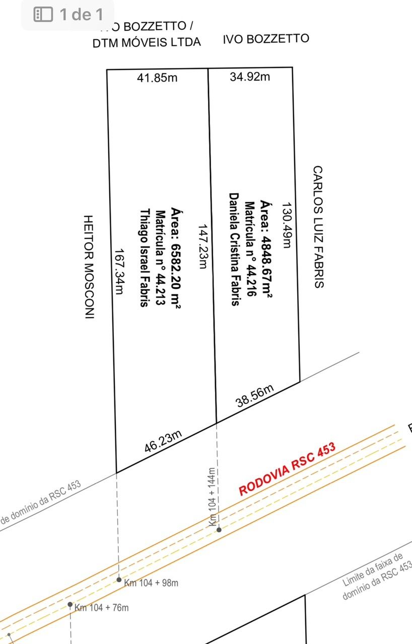 Lote para venda no bairro Linha Sertorina em Farroupilha