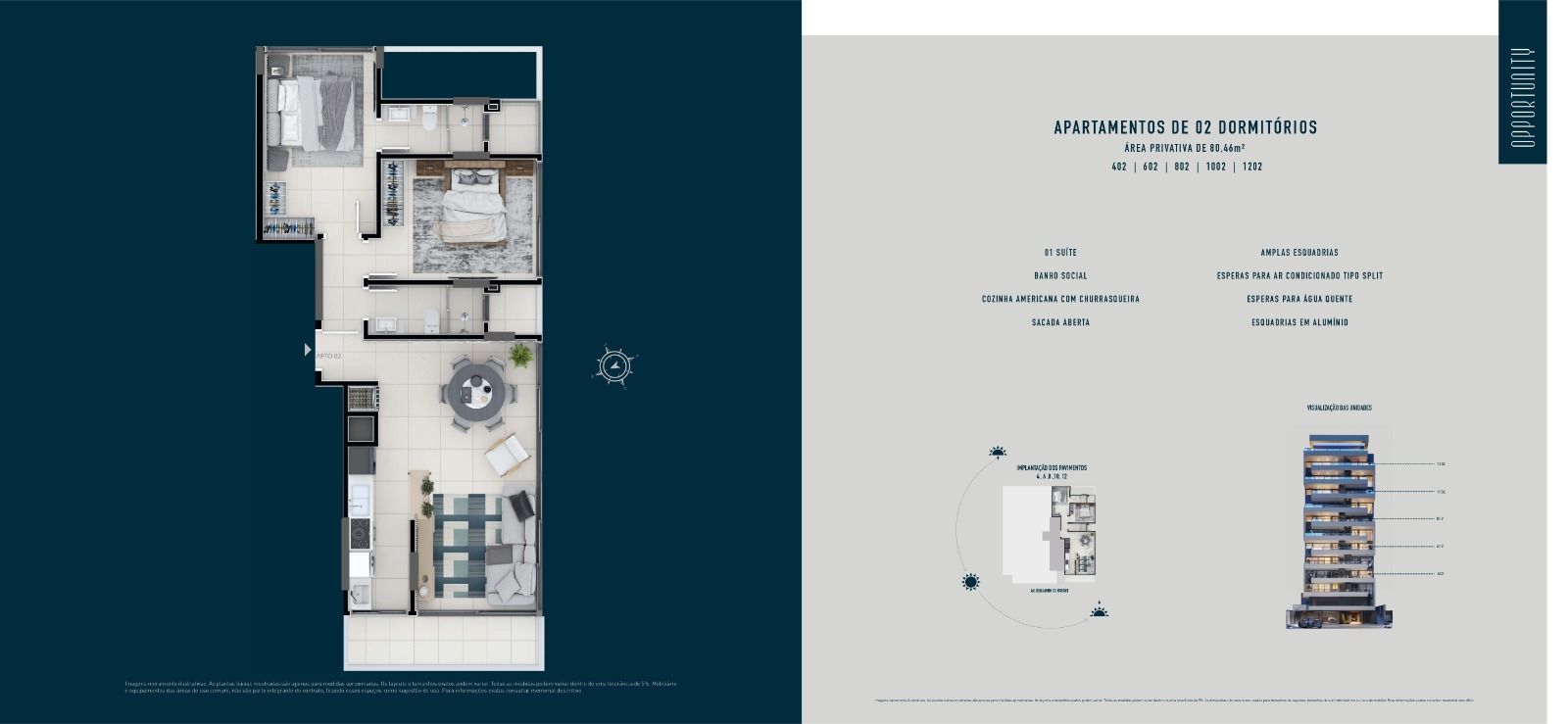 Apartamento 2 quartos sendo 1 suíte para venda no bairro Centro em Torres