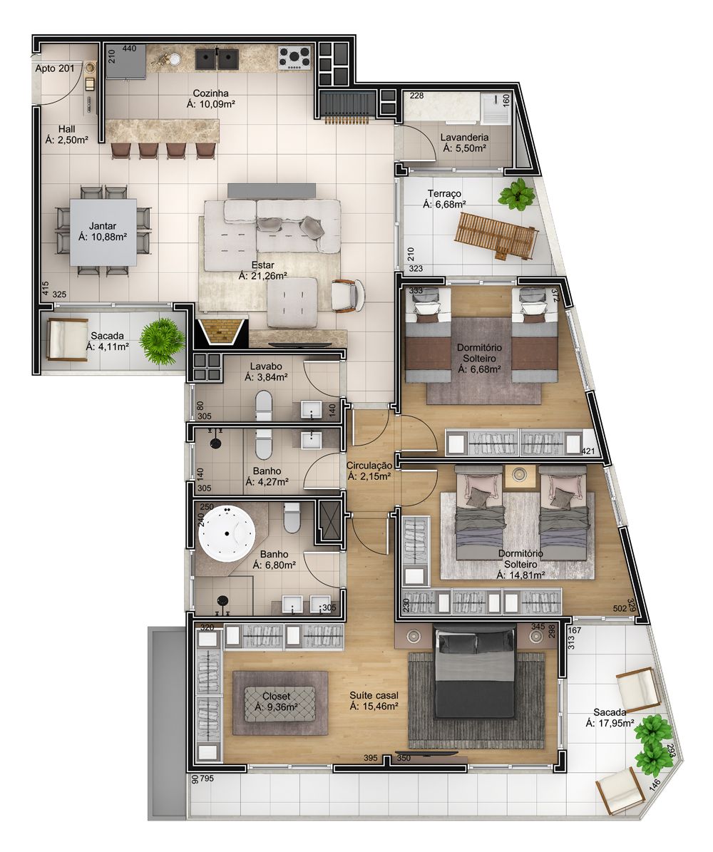 Apartamento 1 quarto sendo 1 suíte para venda no bairro Centro em Garibaldi