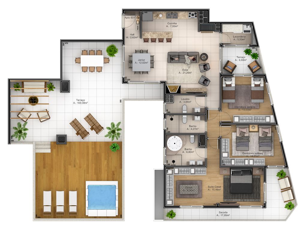 Apartamento 1 quarto sendo 1 suíte para venda no bairro Centro em Garibaldi