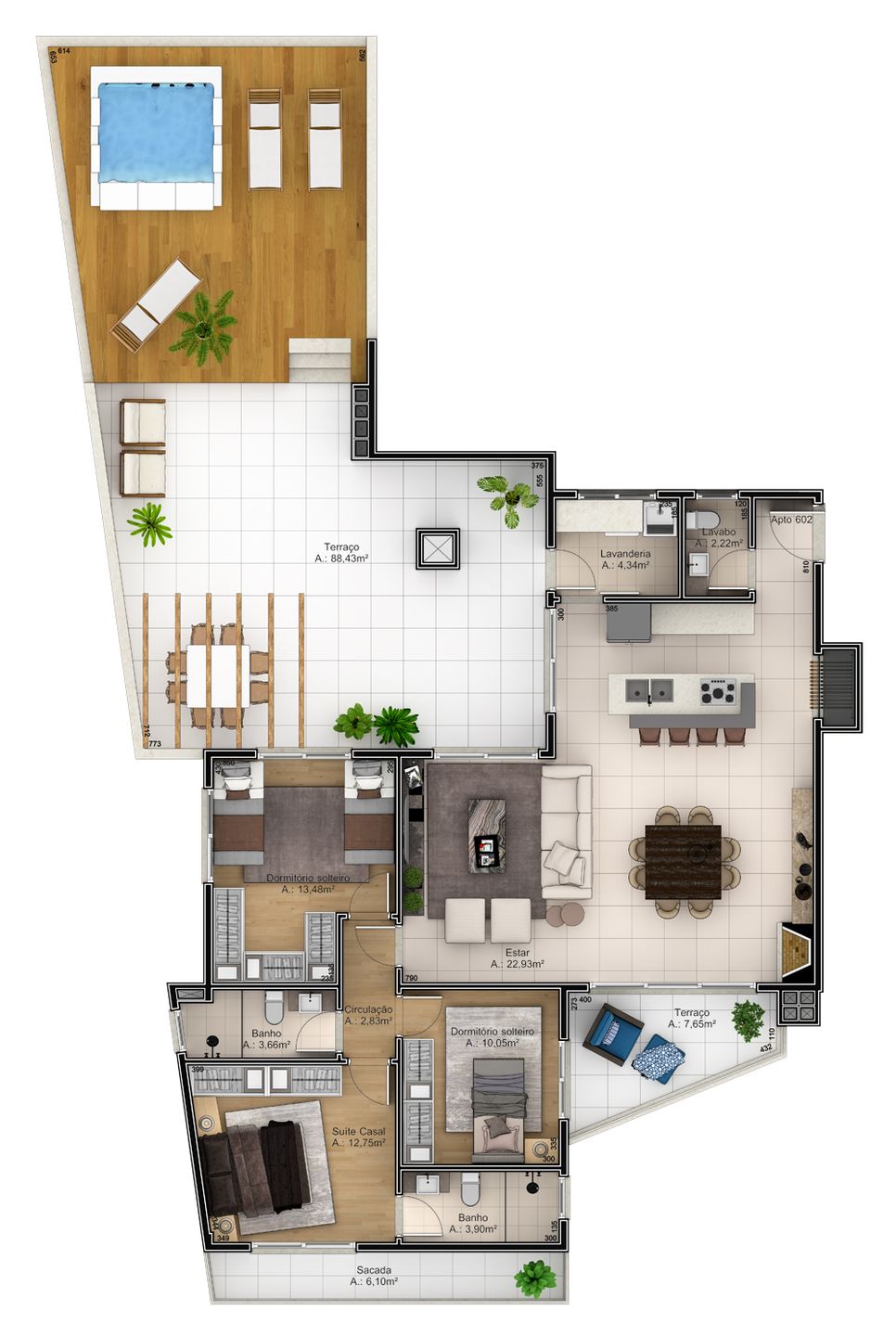 Apartamento 1 quarto sendo 1 suíte para venda no bairro Centro em Garibaldi