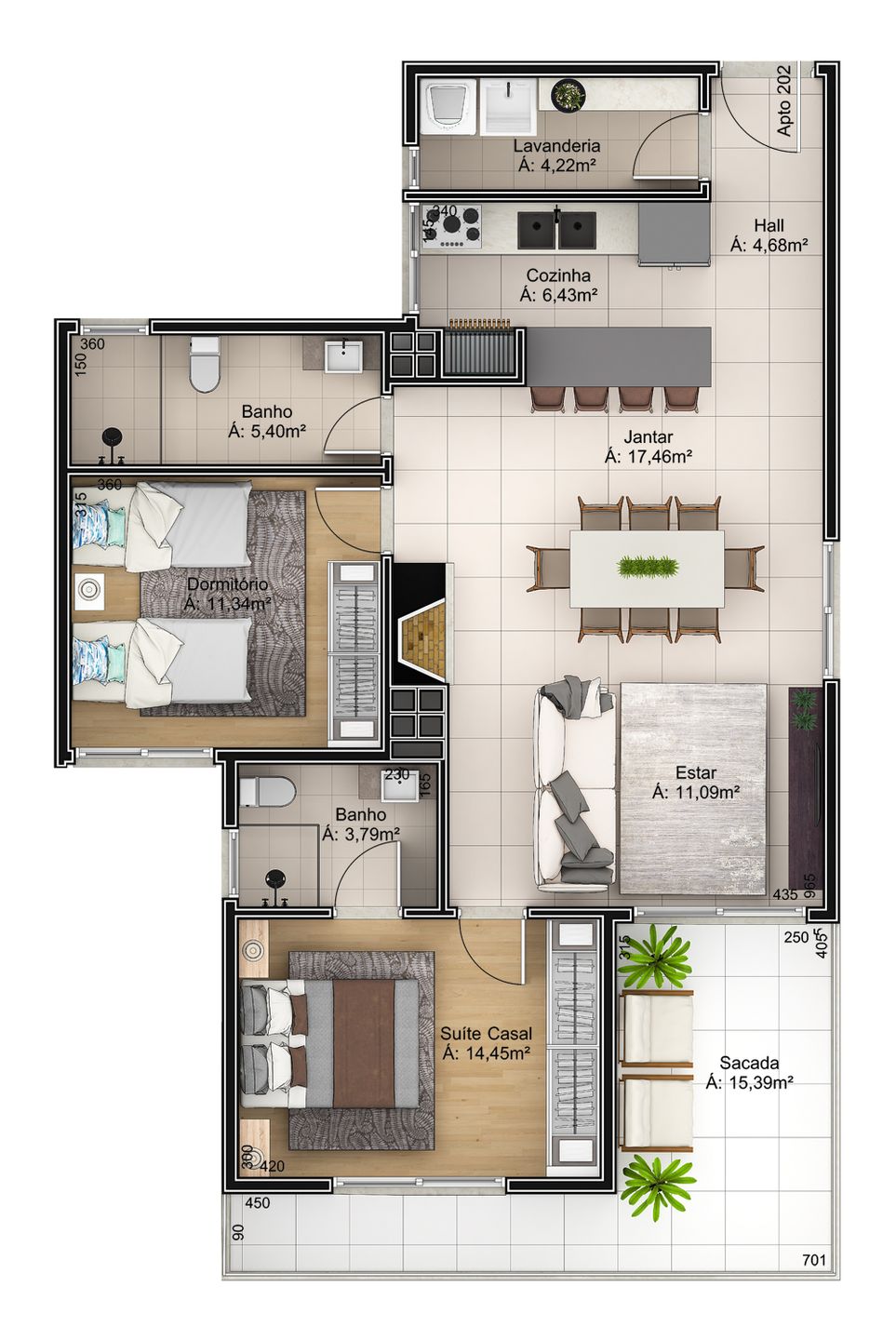 Apartamento 1 quarto sendo 1 suíte para venda no bairro Centro em Garibaldi