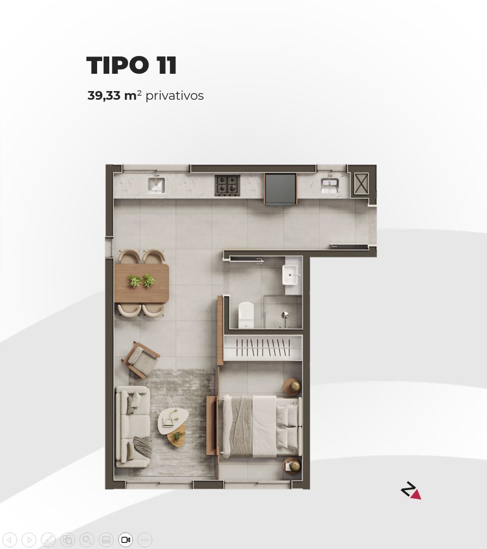 Apartamento 1 quarto para venda no bairro Centro  em Passo Fundo