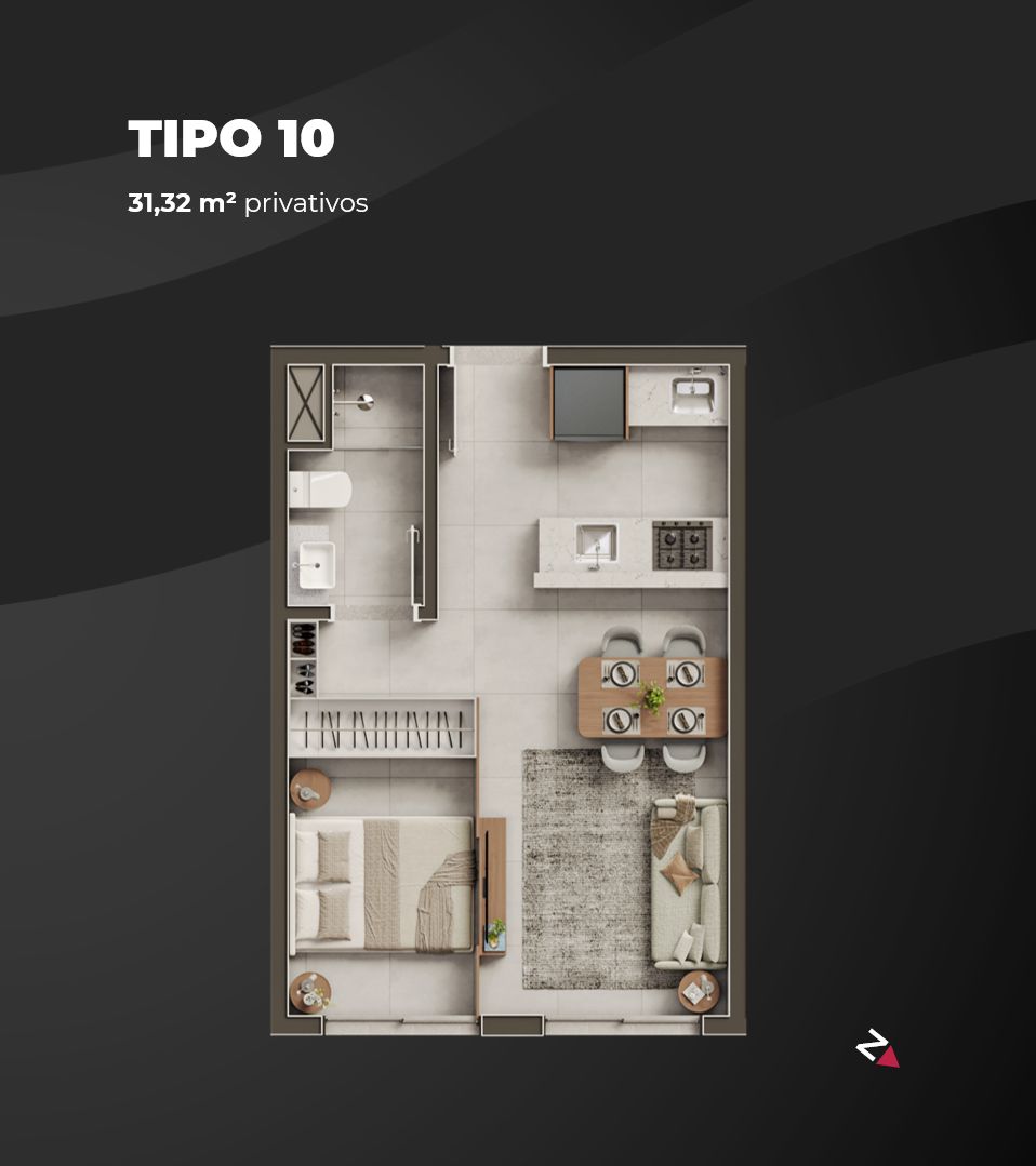 Apartamento 1 quarto para venda no bairro Centro  em Passo Fundo