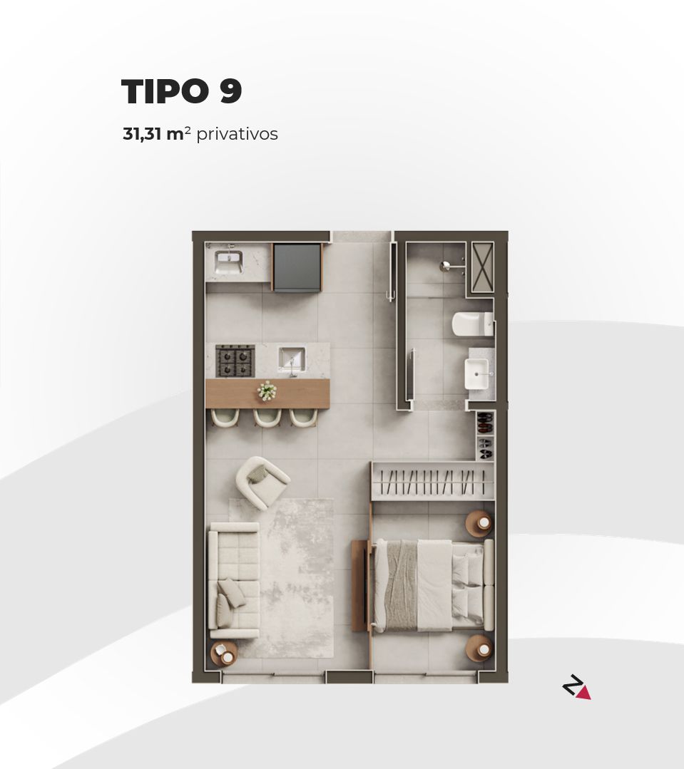 Apartamento 1 quarto para venda no bairro Centro  em Passo Fundo