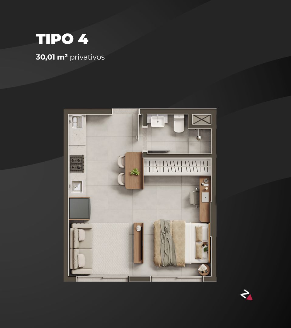 Apartamento 1 quarto para venda no bairro Centro  em Passo Fundo