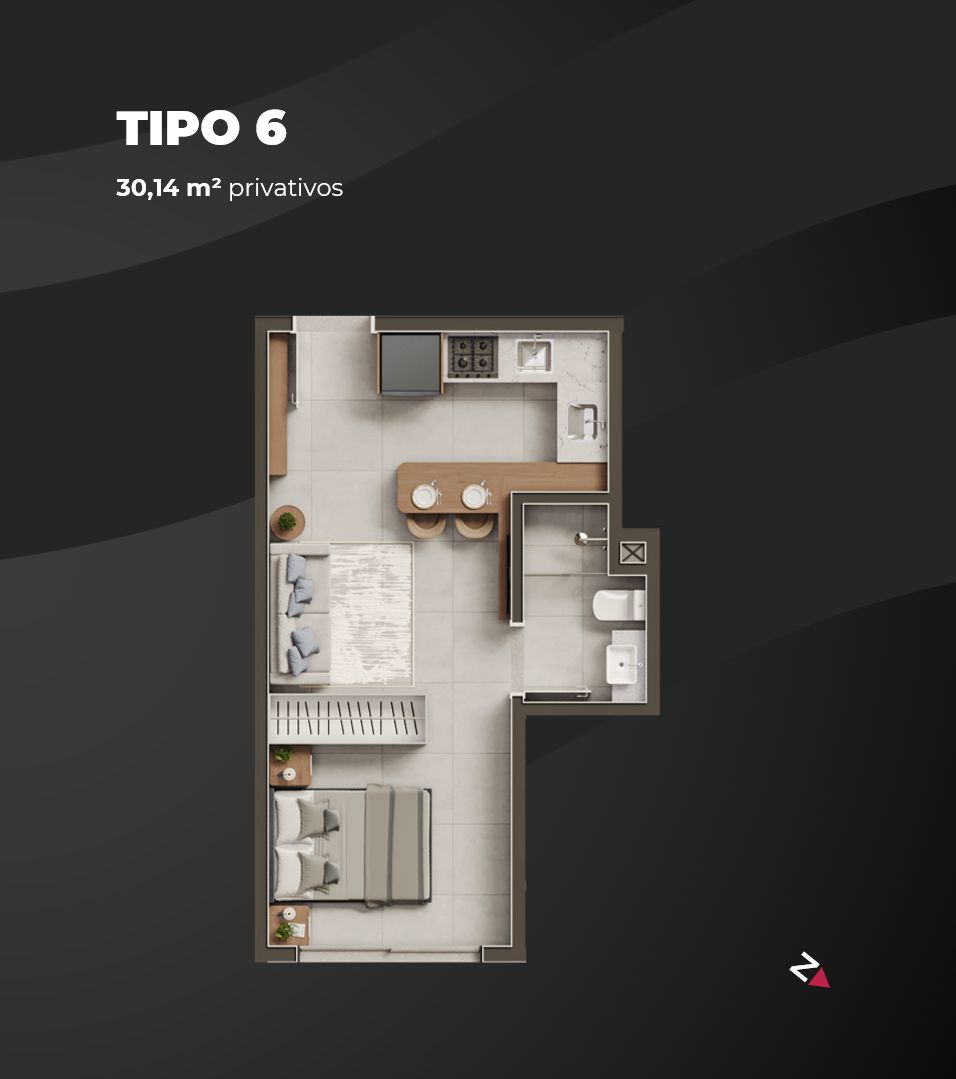 Apartamento 1 quarto para venda no bairro Centro  em Passo Fundo