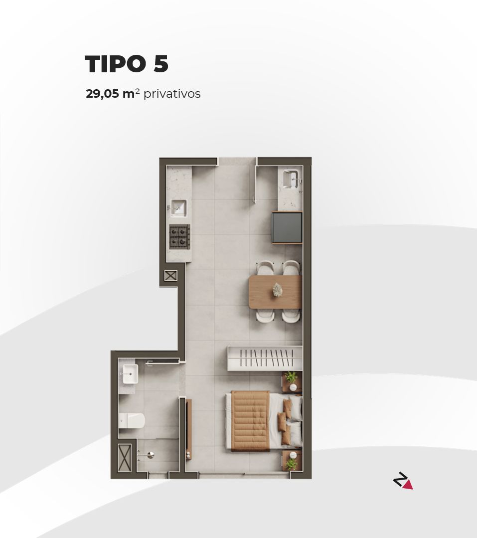 Apartamento 1 quarto para venda no bairro Centro  em Passo Fundo