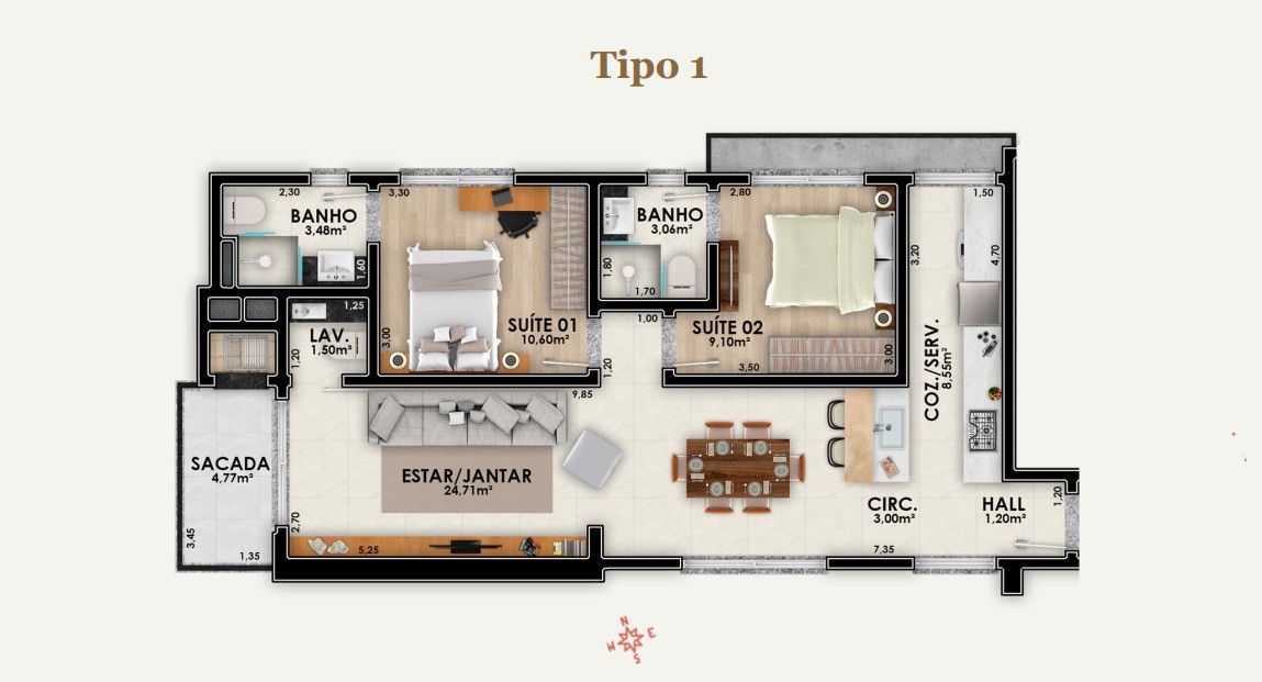 Apartamento para venda no bairro São Cristovão em Passo Fundo