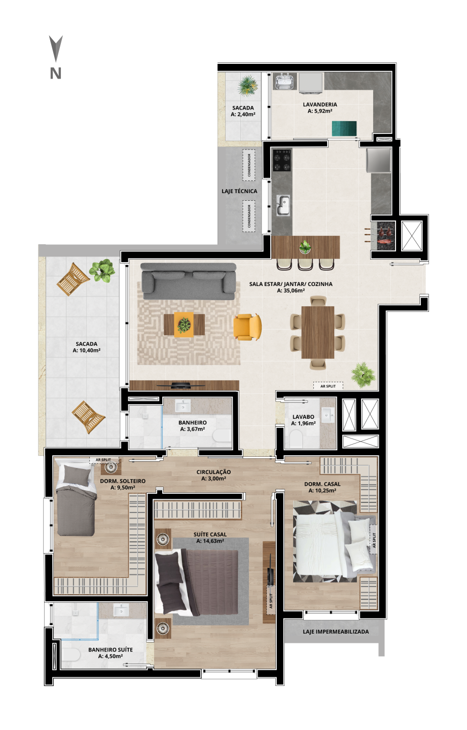 Apartamento à venda com 1 quarto, 107m² - Foto 25