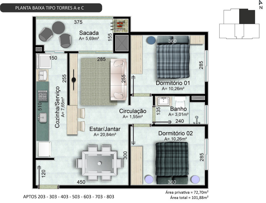 Apartamento à venda com 2 quartos, 73m² - Foto 14