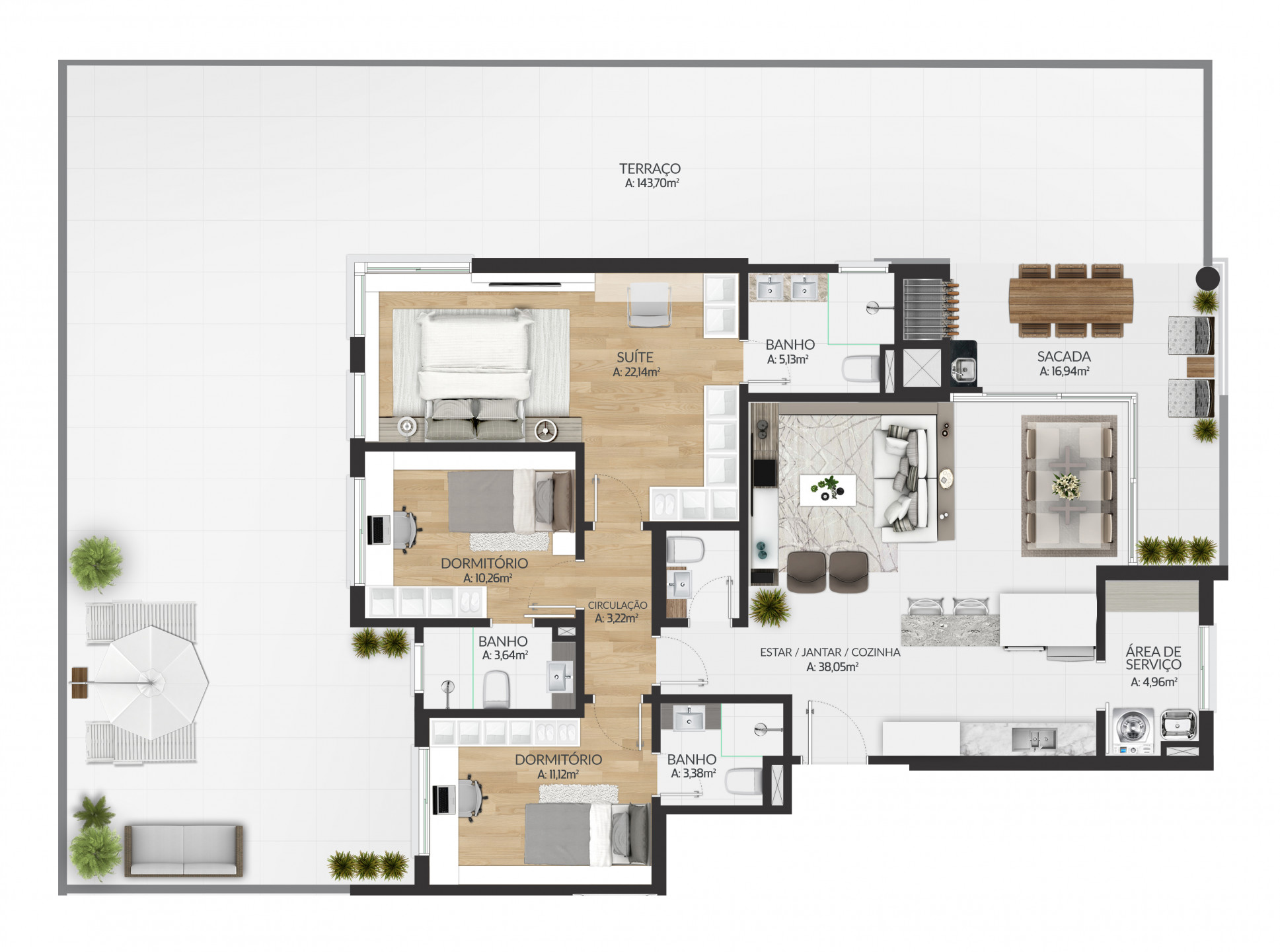 Apartamento à venda com 3 quartos, 137m² - Foto 63